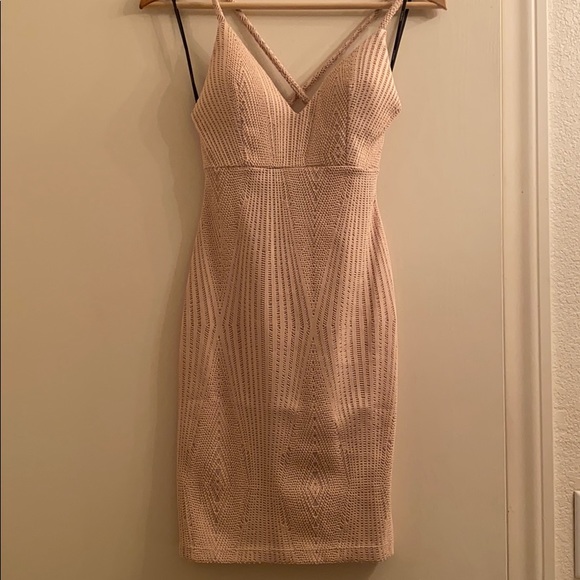 Nude mini body on dress with crosscross back strap - Picture 1 of 2